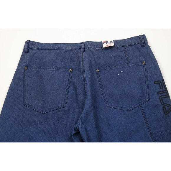 Deadstock Vintage 90s Fila Mens 42x36 Spell Out Baggy Wide Leg Skateboard Jeans - Picture 10 of 14